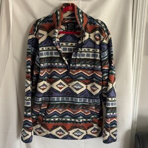 Billabong Multicolor Patterned Zip Up Sweater